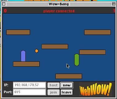 a screenshot showing the wowbang networked mac os game